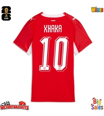 Switzerland Granit Xhaka #10 Replica Home Stadium Shirt for Women World Cup 2026 Short Sleeve